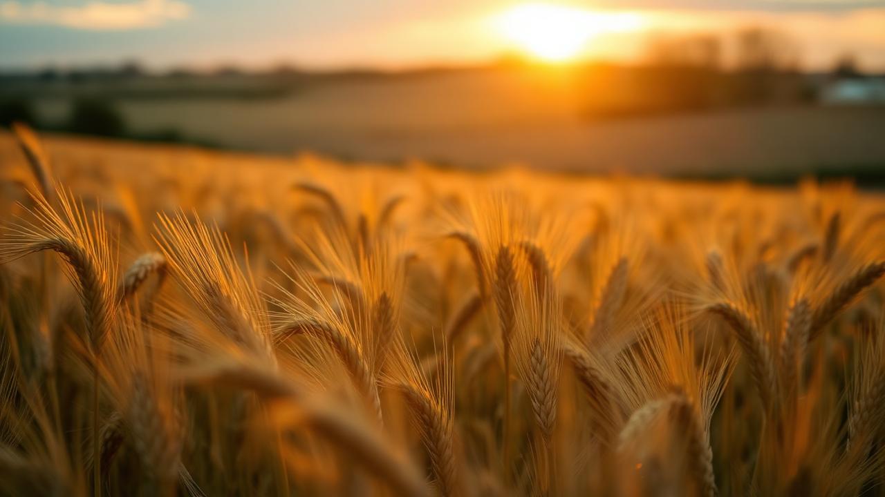 Wheat at sunset